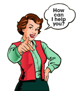 Woman asking How can I help you?